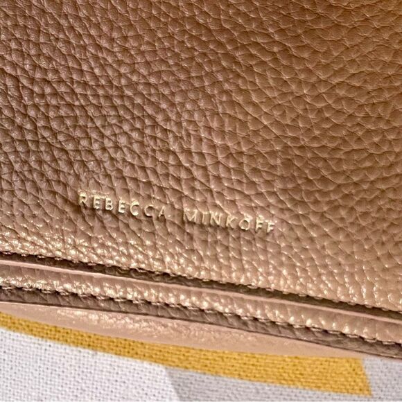 Rebecca Minkoff Darren Pebbled Leather Shoulder Bag Driftwood NEW Gold Hardware - Picture 4 of 11